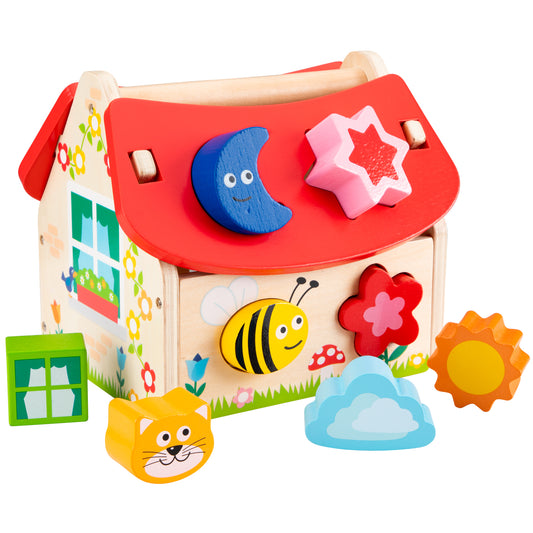 Sortierspiel Haus 8 Steine bunt Holzspielzeug Kinderspielzeug aus Holz